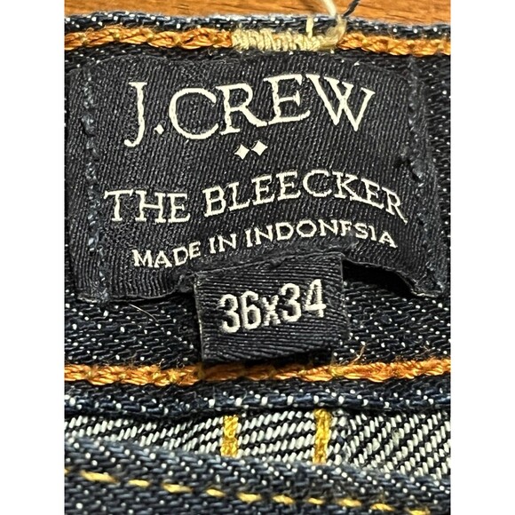 J.Crew The Bleecker Athletic Fit Dark Wash Jeans Men's 36x34 Slim Straight - Picture 11 of 13